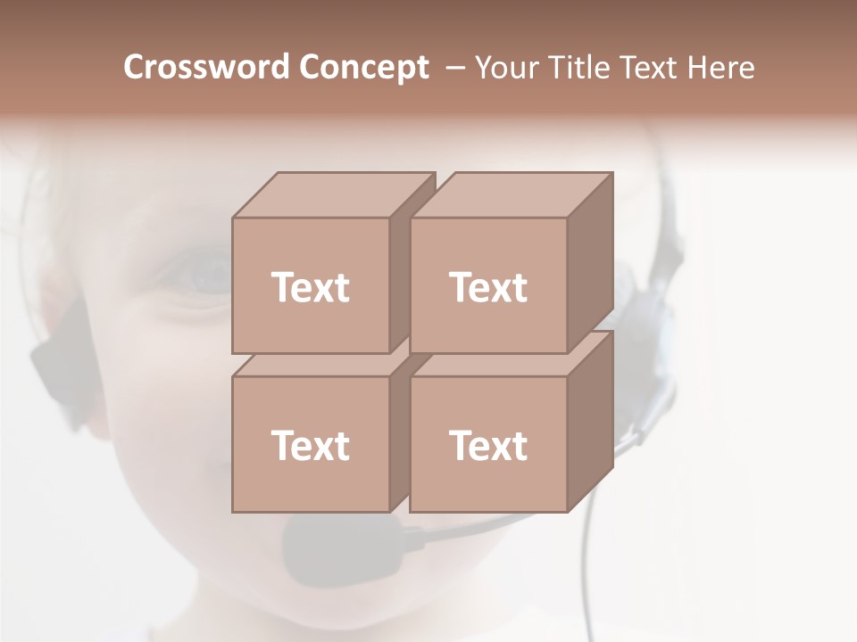 Young Boy Wearing Phone Headset PowerPoint Template