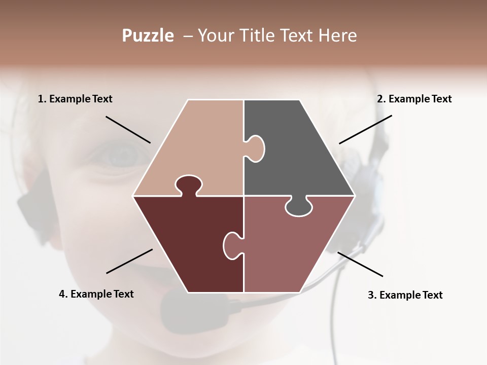 Young Boy Wearing Phone Headset PowerPoint Template