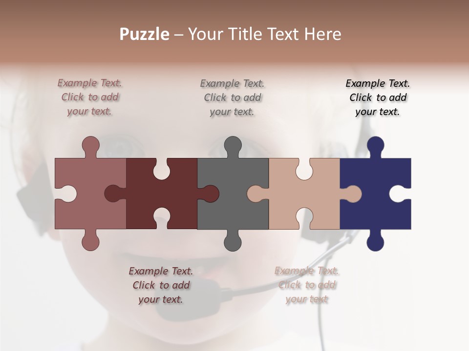 Young Boy Wearing Phone Headset PowerPoint Template