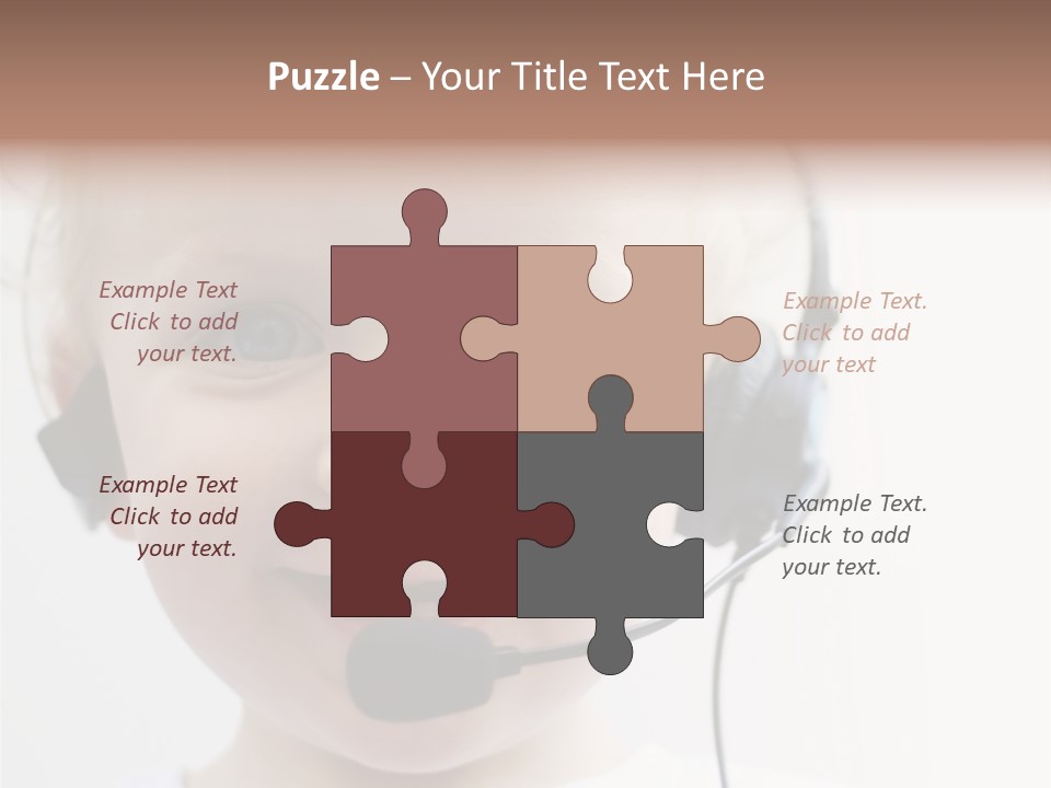 Young Boy Wearing Phone Headset PowerPoint Template