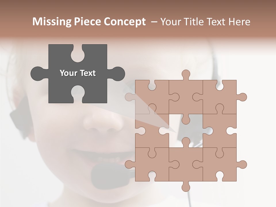 Young Boy Wearing Phone Headset PowerPoint Template