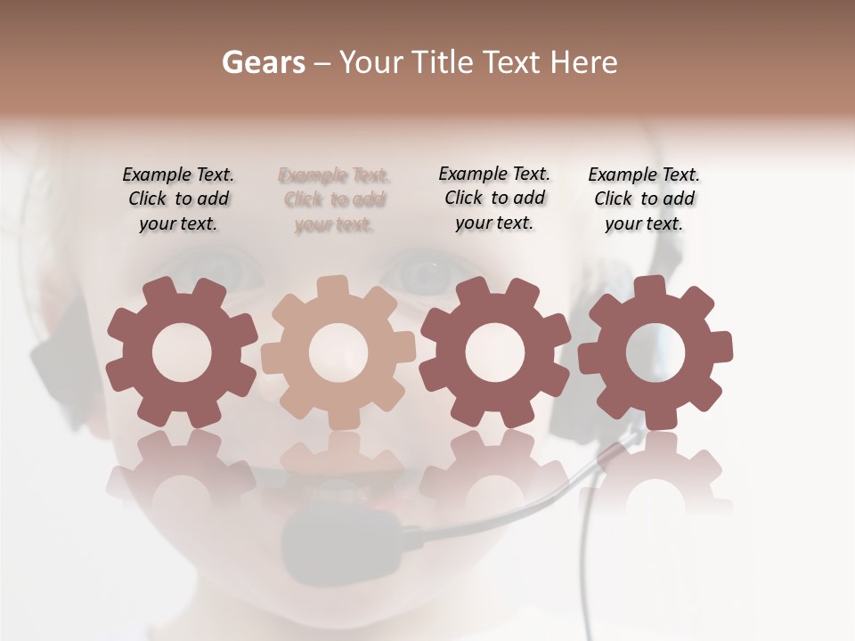 Young Boy Wearing Phone Headset PowerPoint Template