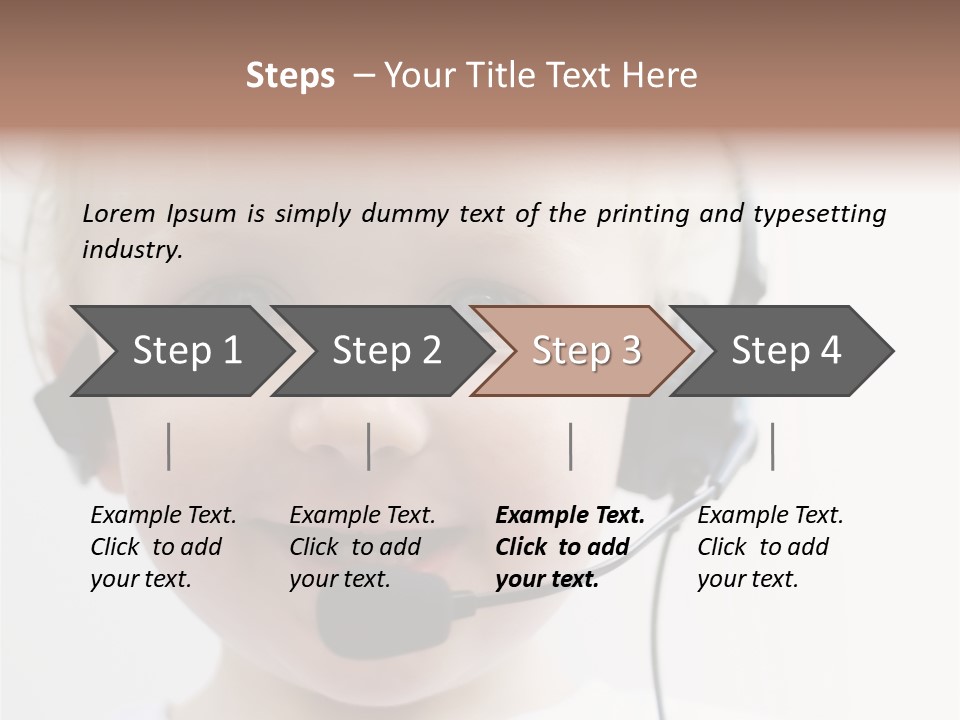 Young Boy Wearing Phone Headset PowerPoint Template