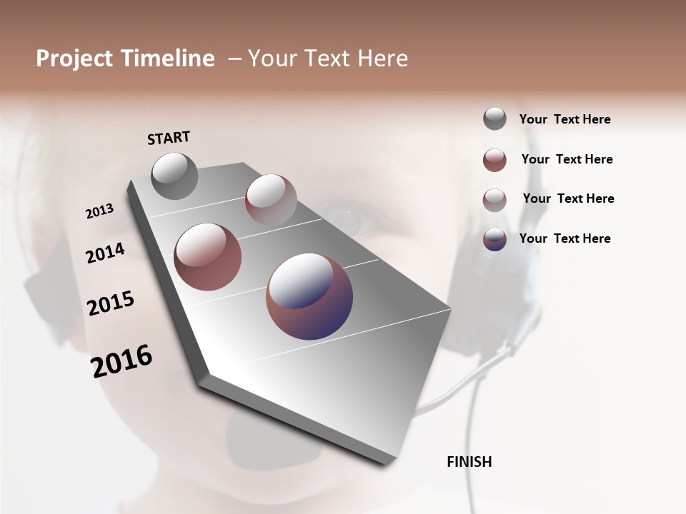 Young Boy Wearing Phone Headset PowerPoint Template