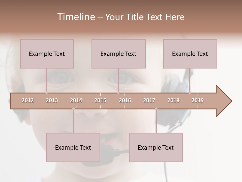 Young Boy Wearing Phone Headset PowerPoint Template