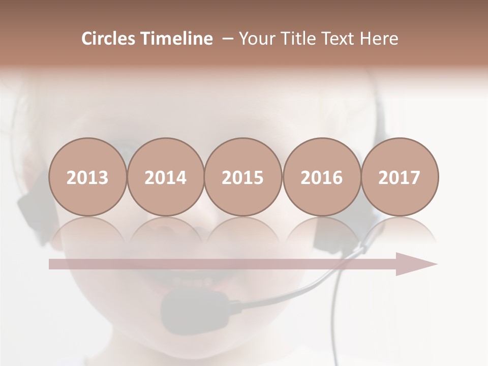 Young Boy Wearing Phone Headset PowerPoint Template