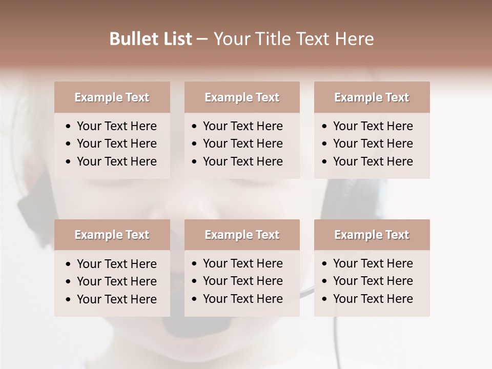 Young Boy Wearing Phone Headset PowerPoint Template