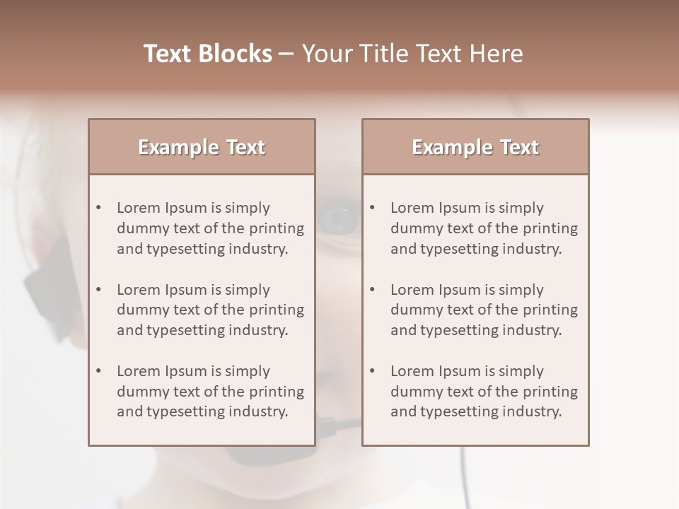 Young Boy Wearing Phone Headset PowerPoint Template