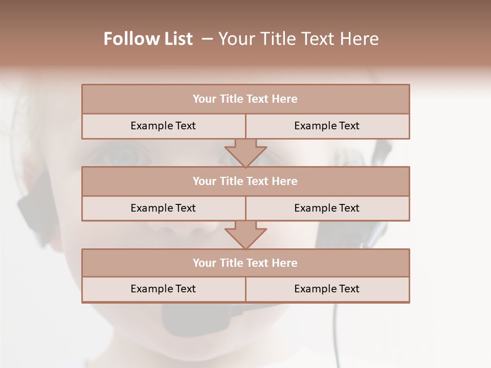 Young Boy Wearing Phone Headset PowerPoint Template