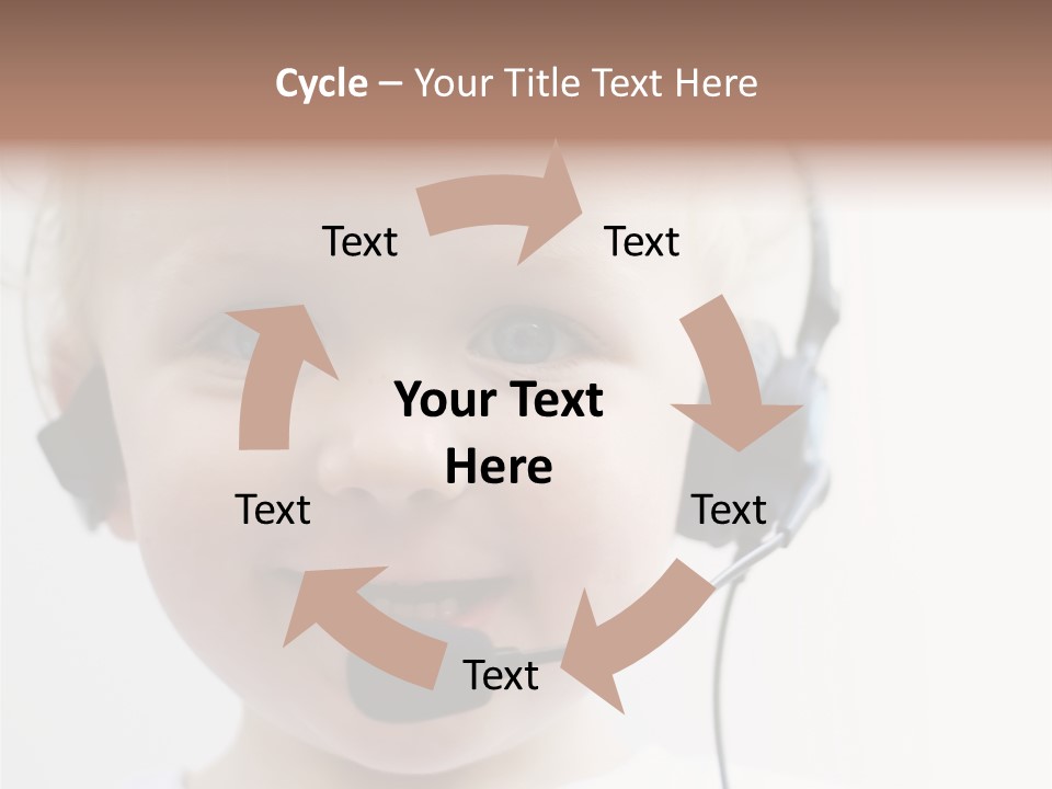 Young Boy Wearing Phone Headset PowerPoint Template
