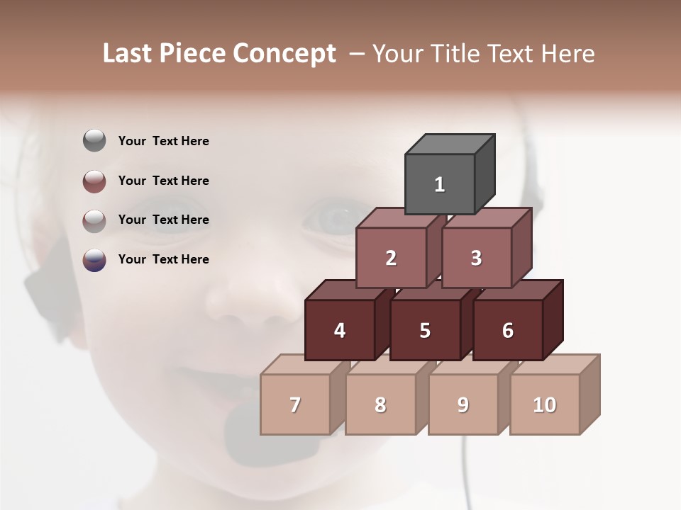 Young Boy Wearing Phone Headset PowerPoint Template