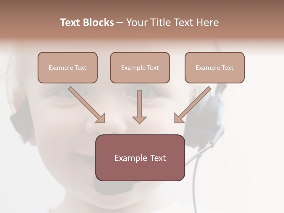 Young Boy Wearing Phone Headset PowerPoint Template