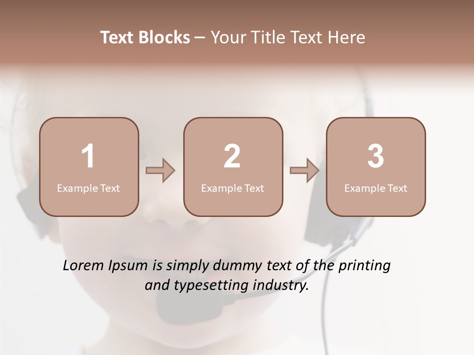 Young Boy Wearing Phone Headset PowerPoint Template