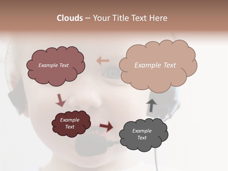 Young Boy Wearing Phone Headset PowerPoint Template