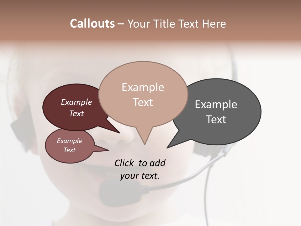 Young Boy Wearing Phone Headset PowerPoint Template