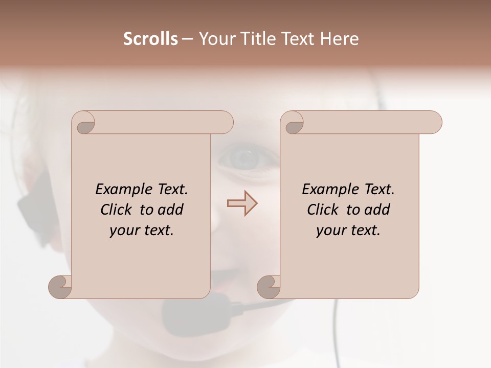 Young Boy Wearing Phone Headset PowerPoint Template