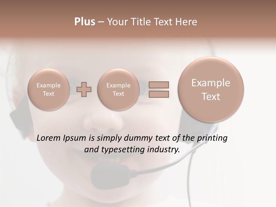 Young Boy Wearing Phone Headset PowerPoint Template