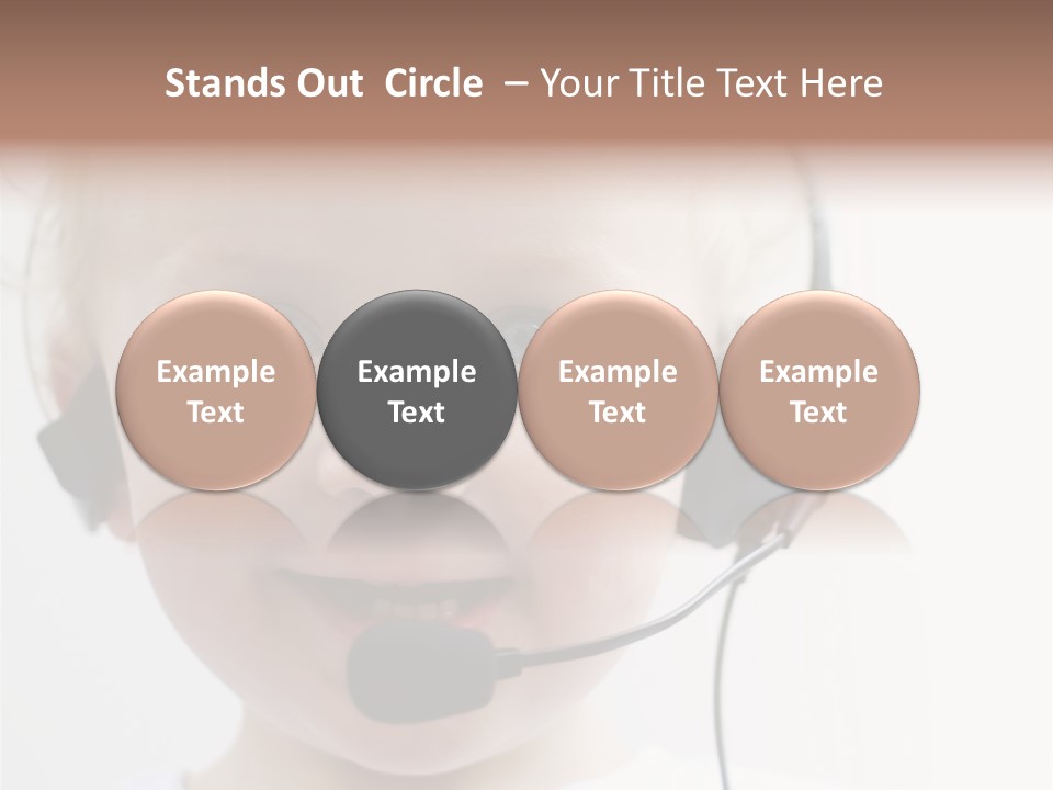 Young Boy Wearing Phone Headset PowerPoint Template