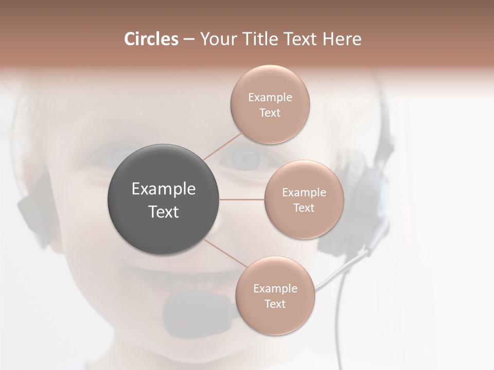 Young Boy Wearing Phone Headset PowerPoint Template