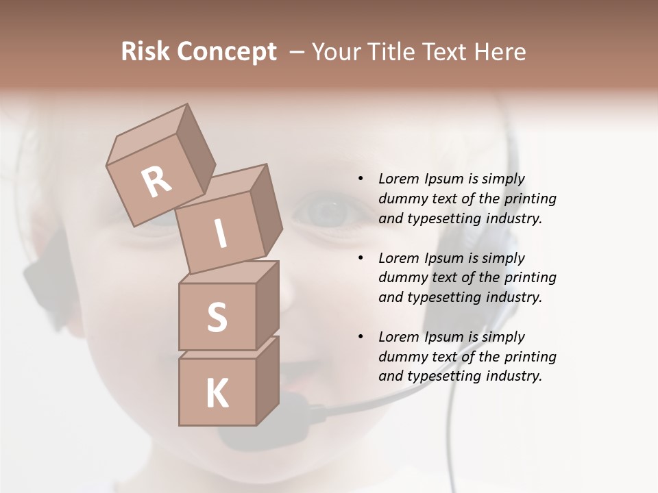 Young Boy Wearing Phone Headset PowerPoint Template