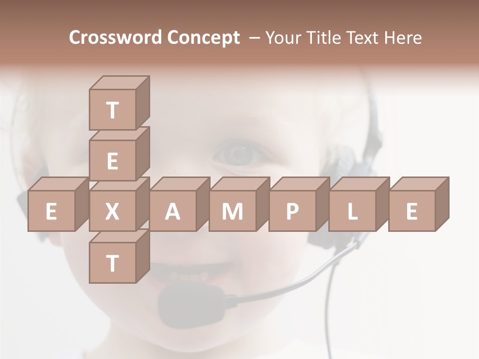 Young Boy Wearing Phone Headset PowerPoint Template