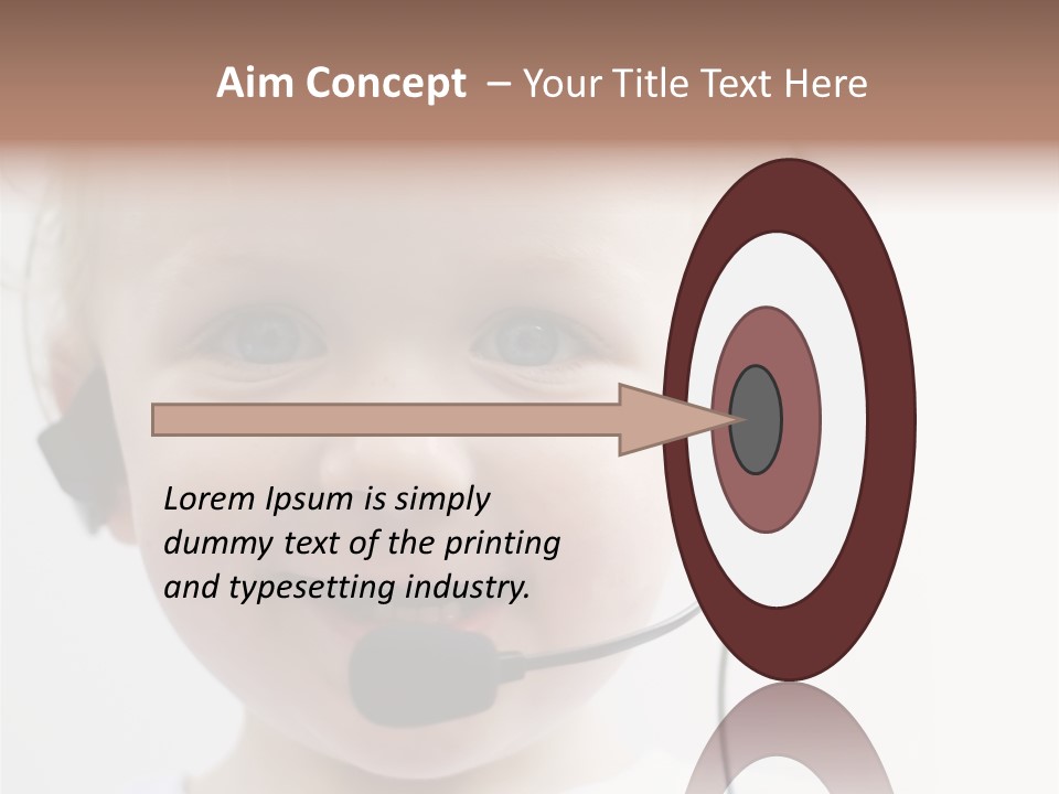 Young Boy Wearing Phone Headset PowerPoint Template