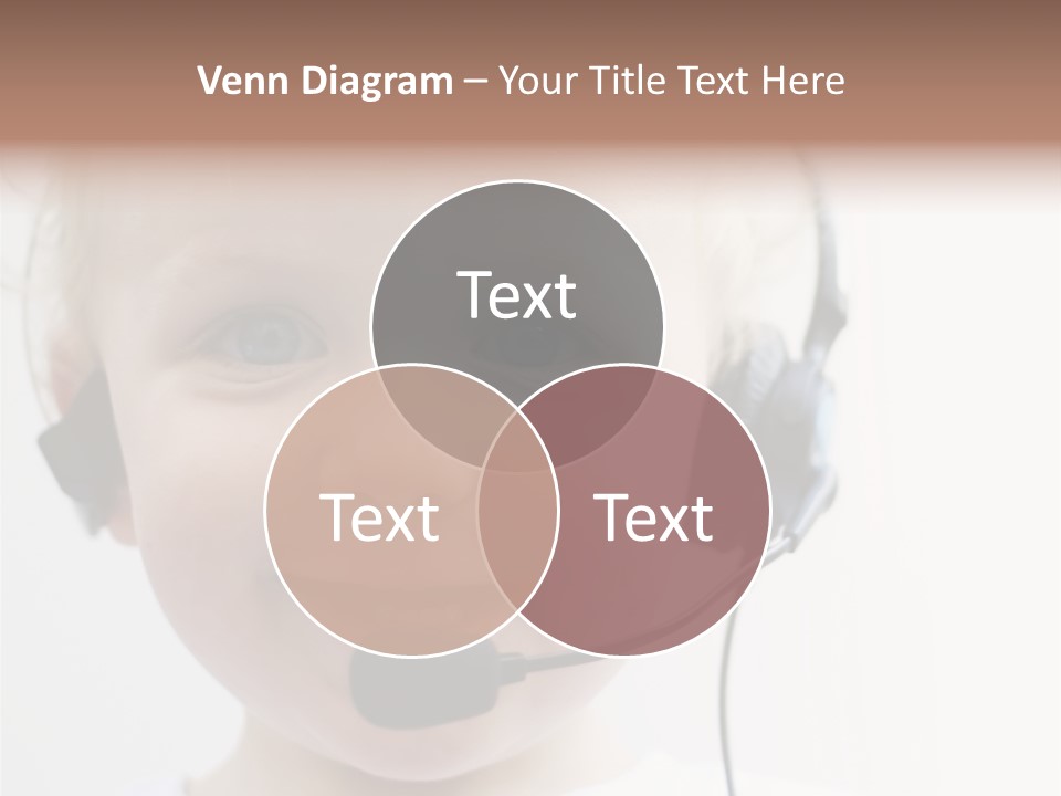 Young Boy Wearing Phone Headset PowerPoint Template