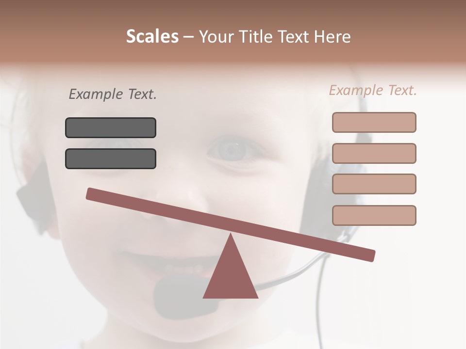 Young Boy Wearing Phone Headset PowerPoint Template