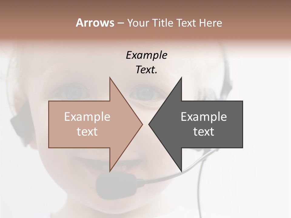 Young Boy Wearing Phone Headset PowerPoint Template