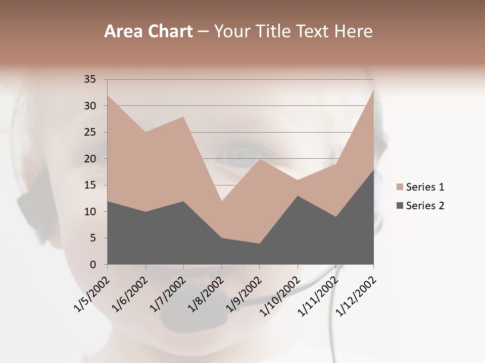 Young Boy Wearing Phone Headset PowerPoint Template
