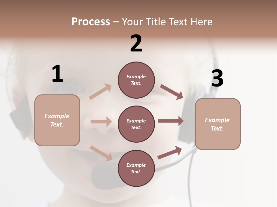 Young Boy Wearing Phone Headset PowerPoint Template