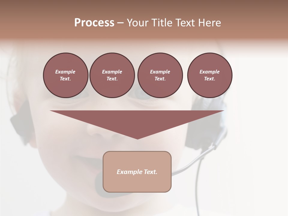 Young Boy Wearing Phone Headset PowerPoint Template