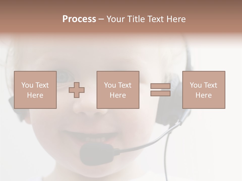 Young Boy Wearing Phone Headset PowerPoint Template