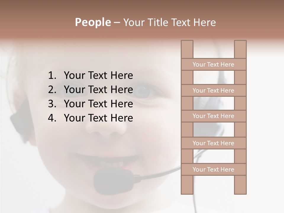 Young Boy Wearing Phone Headset PowerPoint Template