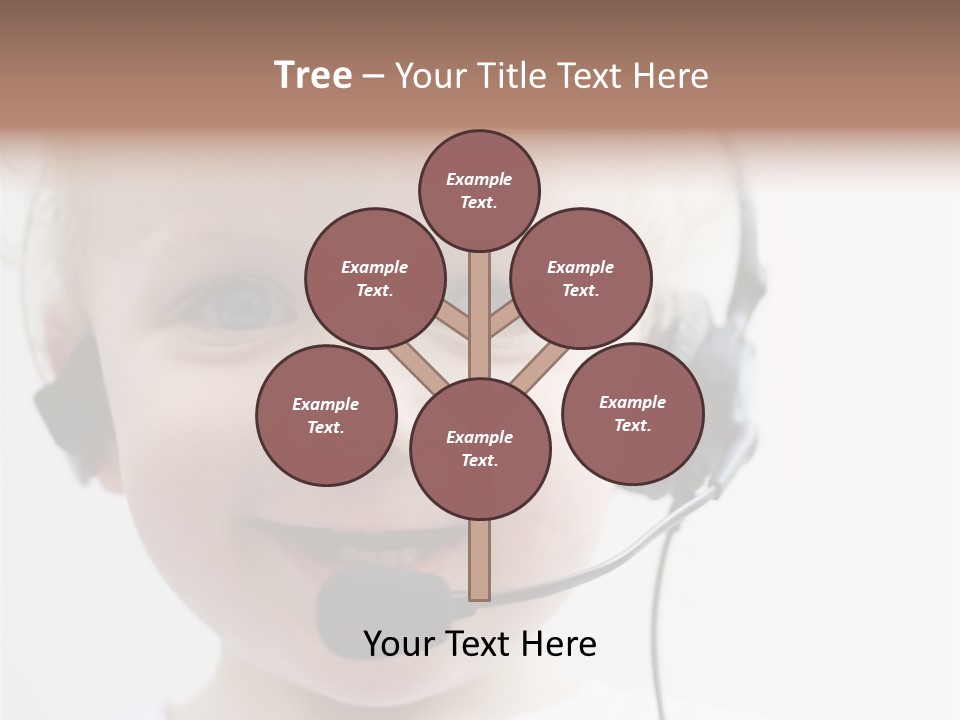 Young Boy Wearing Phone Headset PowerPoint Template