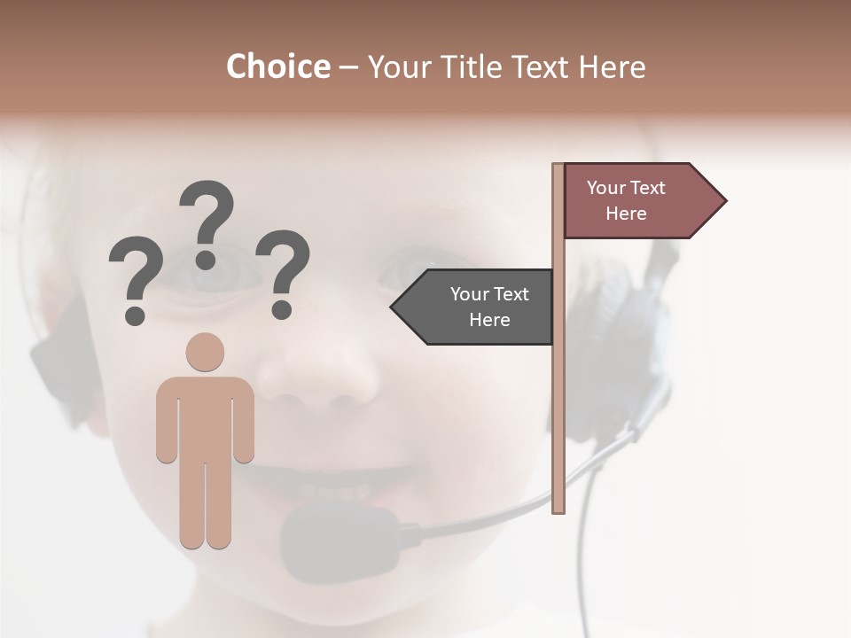 Young Boy Wearing Phone Headset PowerPoint Template