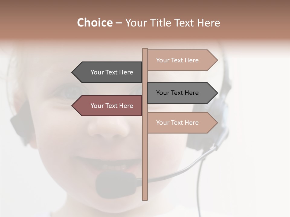 Young Boy Wearing Phone Headset PowerPoint Template