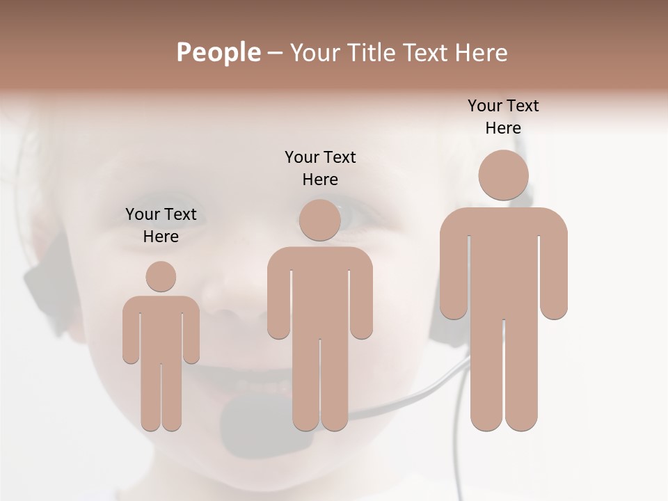 Young Boy Wearing Phone Headset PowerPoint Template