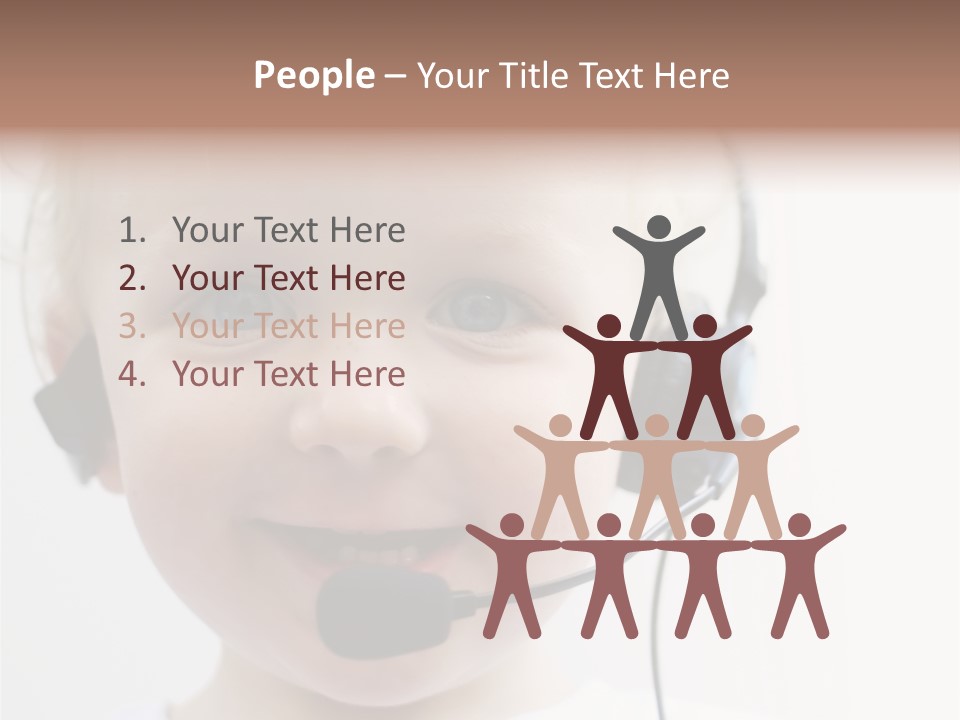 Young Boy Wearing Phone Headset PowerPoint Template