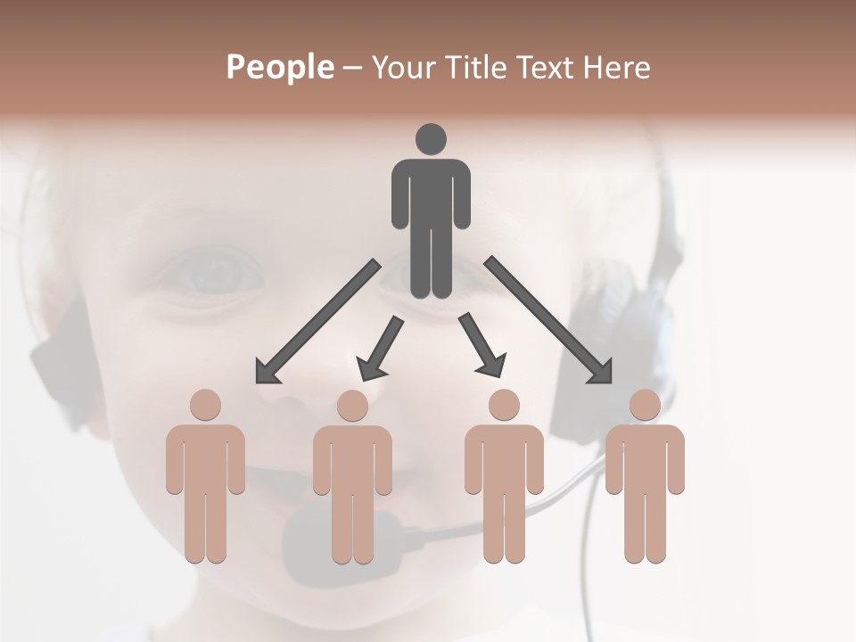 Young Boy Wearing Phone Headset PowerPoint Template