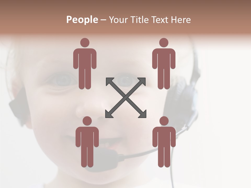 Young Boy Wearing Phone Headset PowerPoint Template