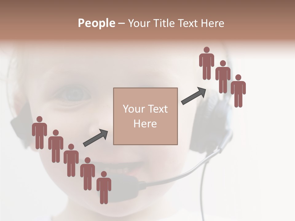Young Boy Wearing Phone Headset PowerPoint Template