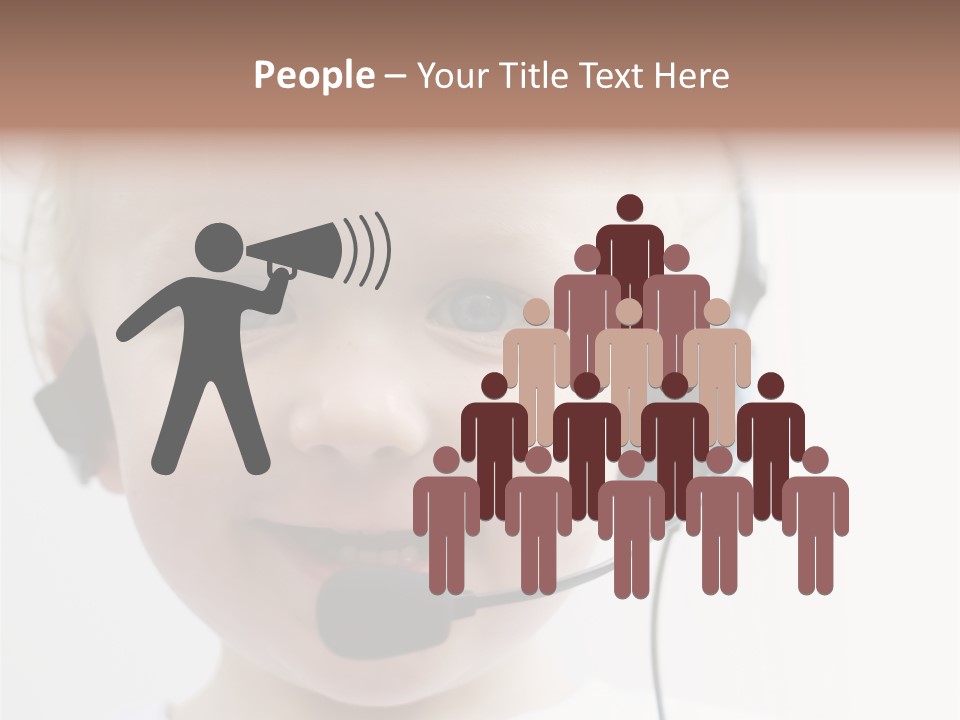 Young Boy Wearing Phone Headset PowerPoint Template