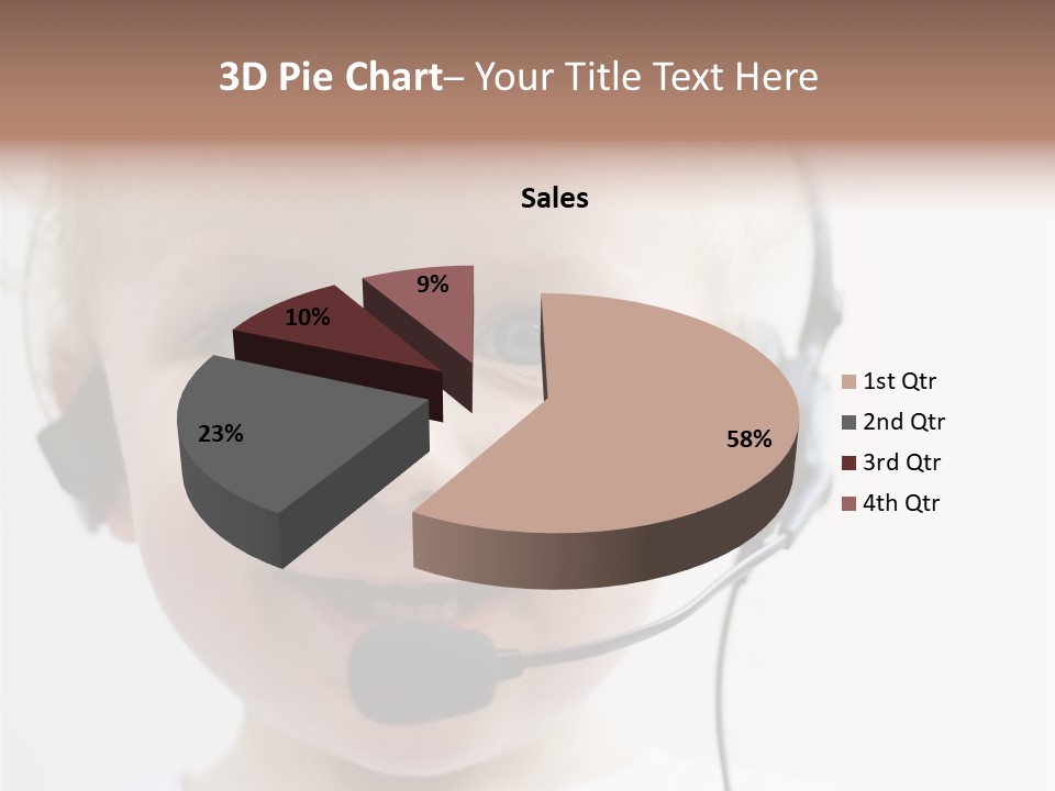 Young Boy Wearing Phone Headset PowerPoint Template