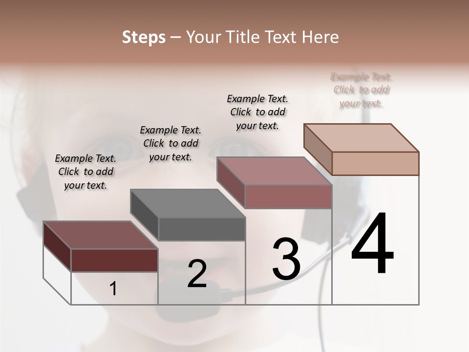 Young Boy Wearing Phone Headset PowerPoint Template