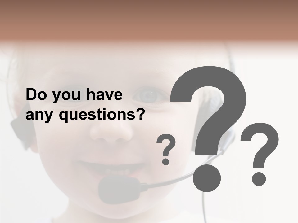 Young Boy Wearing Phone Headset PowerPoint Template