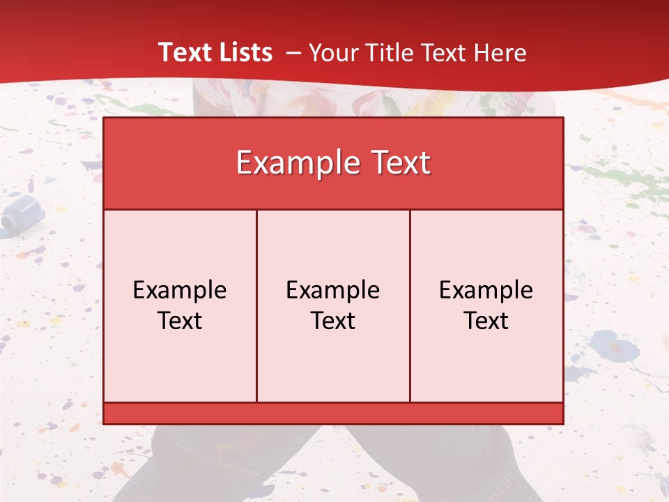 Adorable 3 Year Old Boy Child Covered In Bright Paint. Mess Of Paint On Wall, Floor, And Child. PowerPoint Template