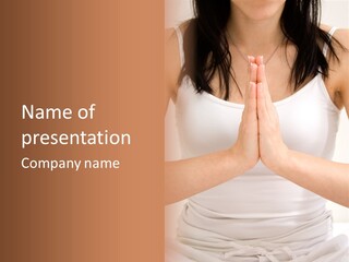 Woman Relaxing In A Yoga Position PowerPoint Template