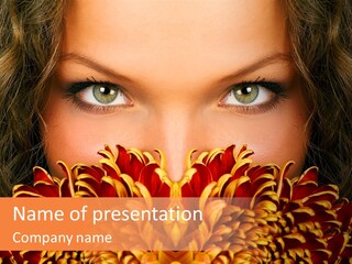 Mysterious Woman Eyes PowerPoint Template