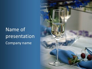 Crystal Glass On A Dining Table PowerPoint Template